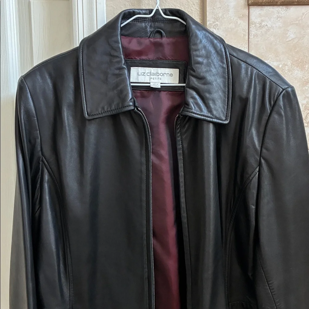 Liz Claiborne Black Leather Outerwear - Picture 4 of 7